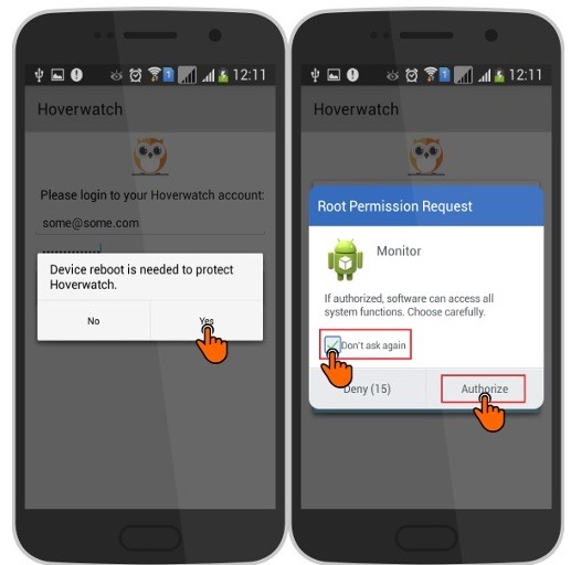 how to hack android phone using another android phone remotely via Hoverwatch-4