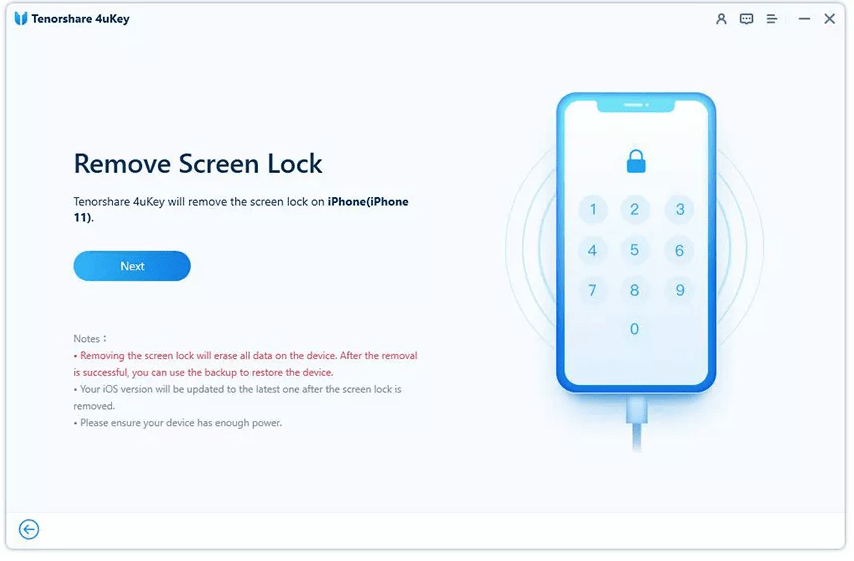 how to unlock iphone using Tenorshare 4uKey-2
