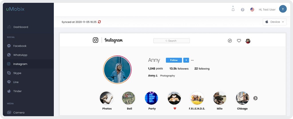 uMobix instagram spy app